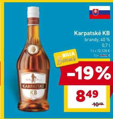Karpatské KB brandy, 40% 0,7 L