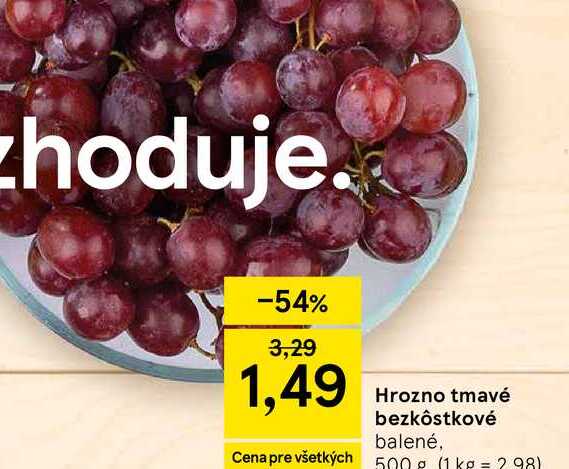 Hrozno tmavé bezkôstkové balené, 500g 