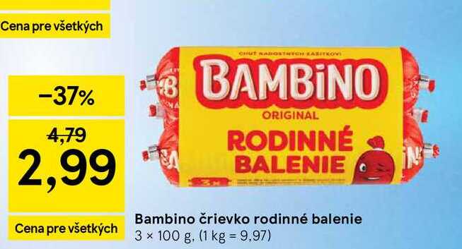 Bambino črievko rodinné balenie 3 x 100 g