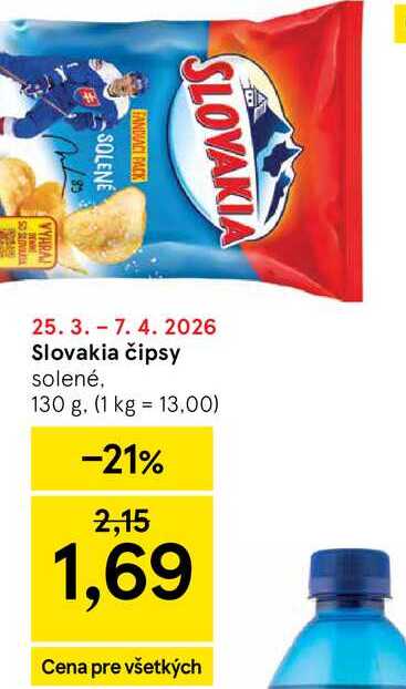 Slovakia čipsy solené, 130 g