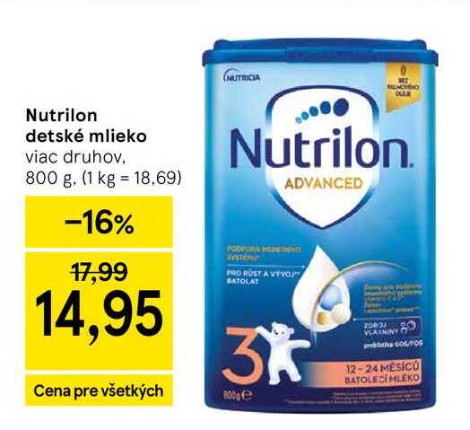 Nutrilon detské mlieko viac druhov 800 g