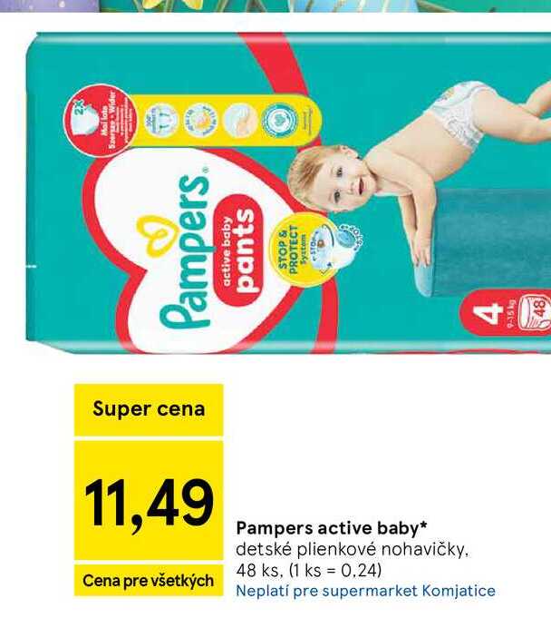Pampers active baby detské plienkové nohavičky 48 ks