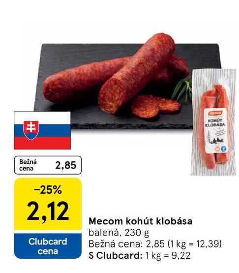 Mecom kohút klobása balená, 230 g 