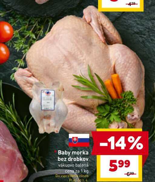 Baby morka bez drobkov vákuovo balená cena za 1 kg