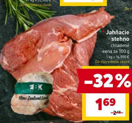 Jahňacie stehno chladené cena za 100 g