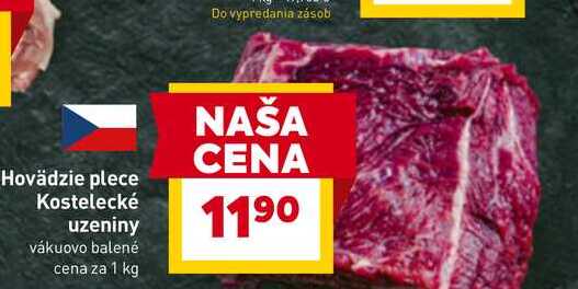 Hovädzie plece Kostelecké uzeniny vákuovo balené cena za 1 kg