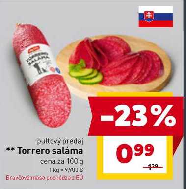 Torrero saláma cena za 100 g