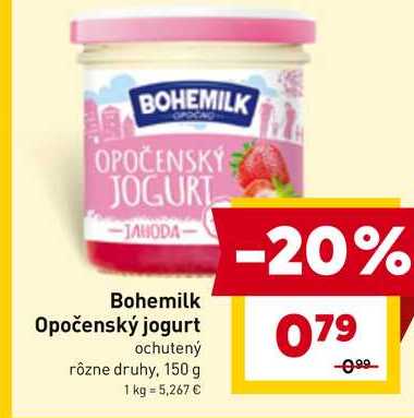 Bohemilk Opočenský jogurt ochutený rôzne druhy, 150 g  v akcii