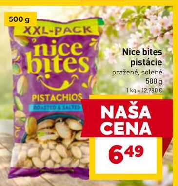 Nice bites pistácie pražené, solené 500 g 