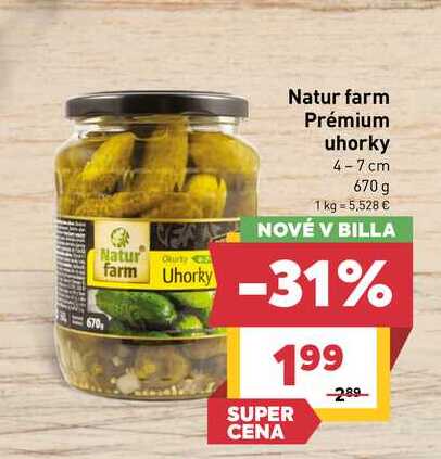 Natur farm Prémium uhorky 4-7cm 670 g