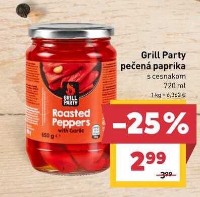 Grill Party pečená paprika s cesnakom 720 ml 