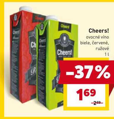 Cheers! ovocné víno biele, červené, ružové 1L 