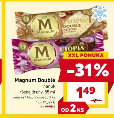 Magnum Double nanuk rôzne druhy, 85 ml 