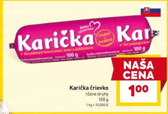 Karička črievko rôzne druhy 100 g 