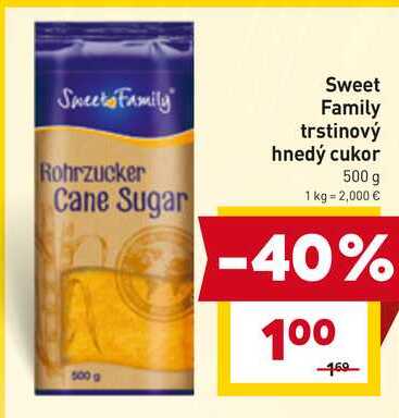 Sweet Family trstinový hnedý cukor 500 g 