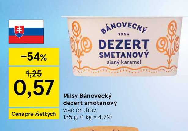 Milsy Bánovecký dezert smotanový viac druhov 135 g