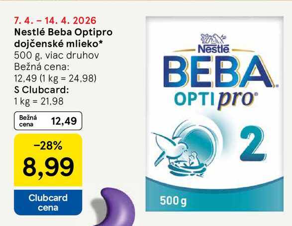 Nestlé Beba Optipro dojčenské mlieko 500 g
