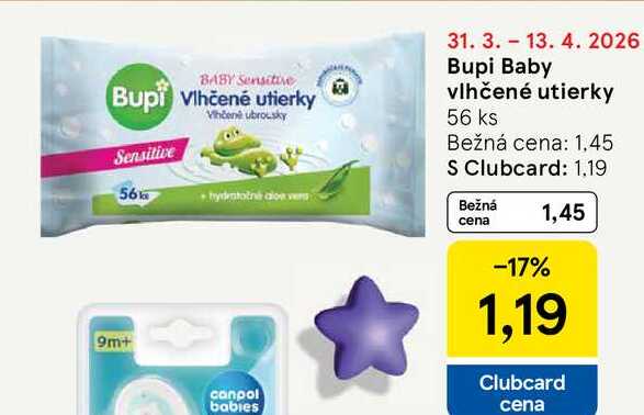 Bupi Baby vlhčené utierky 56 ks