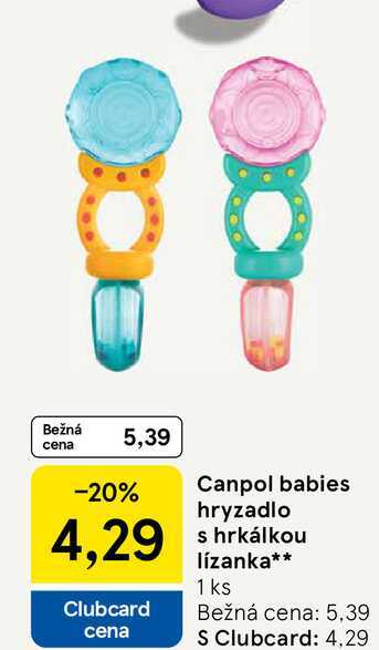 Canpol babies hryzadlo s hrkálkou lízanka 1 ks