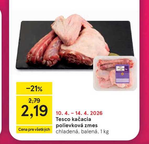 Tesco kačacia polievková zmes chladená, balená, 1 kg 