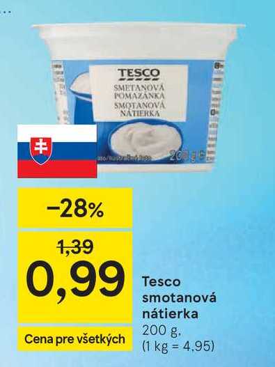 Tesco smotanová nátierka 200 g