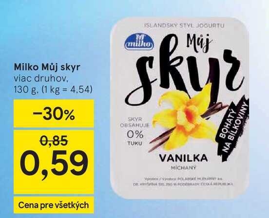 Milko Můj skyr viac druhov, 130 g