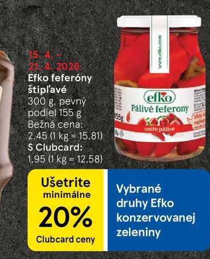 Efko feferóny štipľavé 300 g