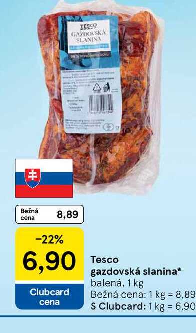Tesco gazdovská slanina balená, 1 kg