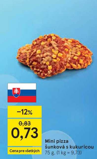 Mini pizza šunková s kukuricou 75 g