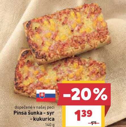 Pinsa šunka - syr - kukurica 140 g
