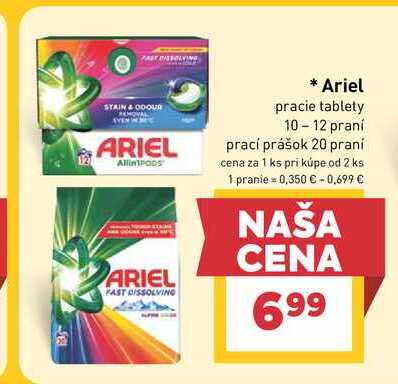 Ariel pracie tablety 10-12 praní