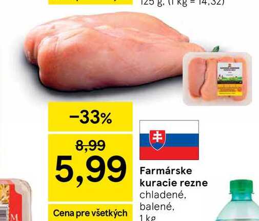 Farmárske kuracie rezne chladené balené, 1 kg 