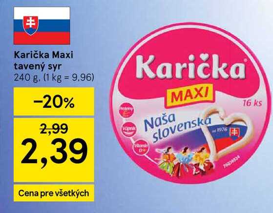 Karička Maxi tavený syr 240 g
