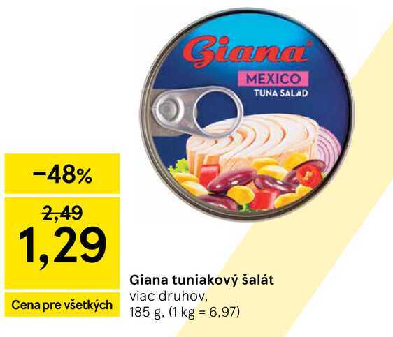 Giana tuniakový šalát viac druhov, 185 g