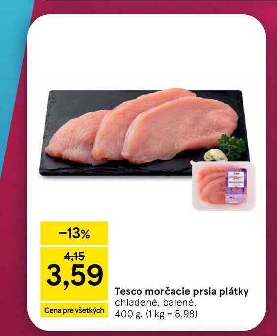 Morčacie prsia plátky chladené, balené 400 g