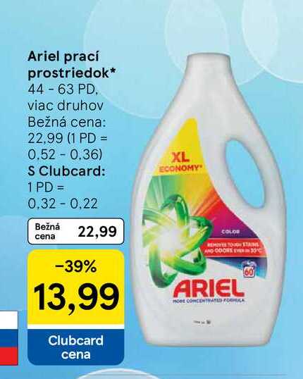 Ariel prací prostriedok 44-63 PD, viac druhov