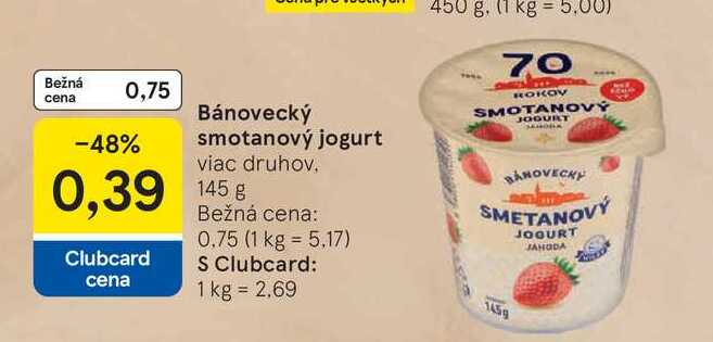 Bánovecký smotanový jogurt viac druhov 145 g