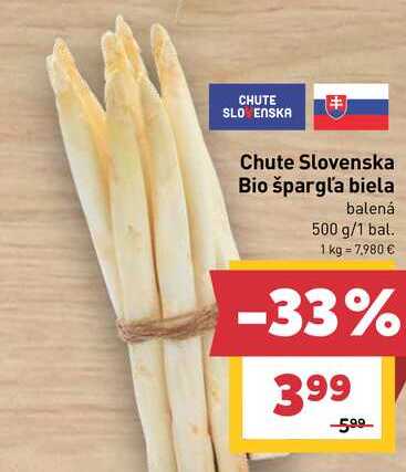 Chute Slovenska Bio špargľa biela balená 500 g/1 bal. 
