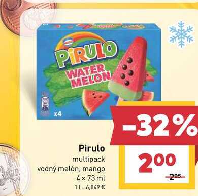 Pirulo multipack vodný melón, mango 4 x 73 ml 