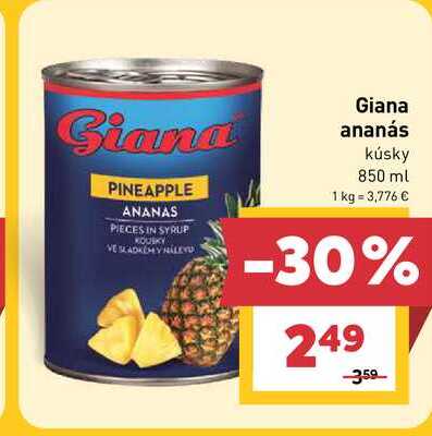 Giana ananás kúsky 850 ml 