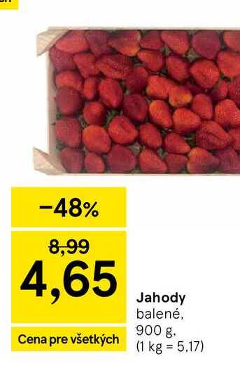 Jahody balené, 900 g