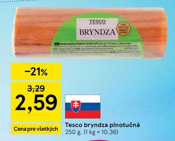 Tesco bryndza plnotučná 250 g