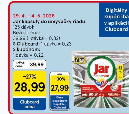 Jar kapsuly do umývačky riadu 125 dávok 