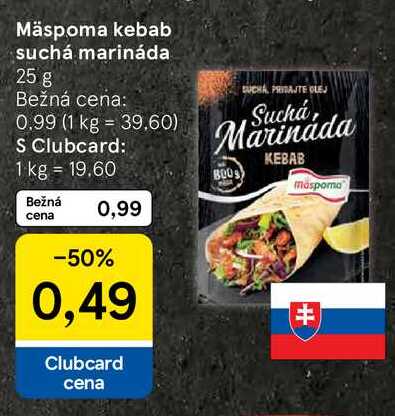 Mäspoma kebab suchá marináda 25 g