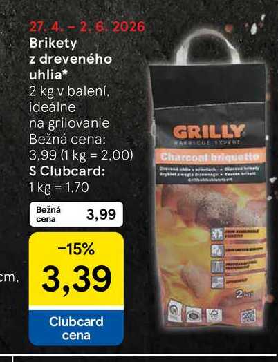 Brikety z dreveného uhlia 2 kg