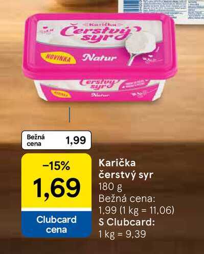 Karička čerstvý syr 180 g 