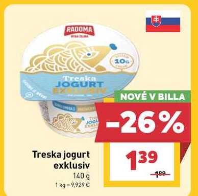 Radoma Treska jogurt exklusiv 140 g 