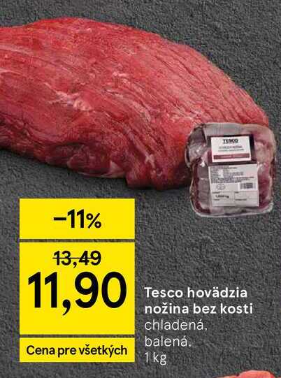 Tesco hovädzia nožina bez kosti chladená, balená, 1 kg 