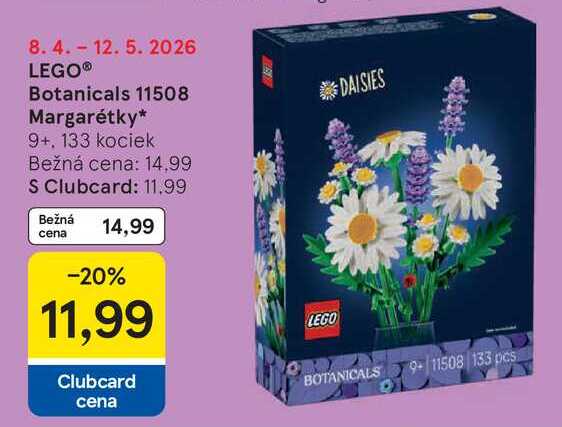 LEGO® Botanicals 11508 Margarétky* 9+, 133 kociek