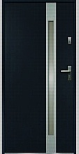 O.K. DOORS OCEĽOVÉ VCHODOVÉ DVERE TEMIDAS INOX P55 ANTRACITOVÉ 90 Ľ
